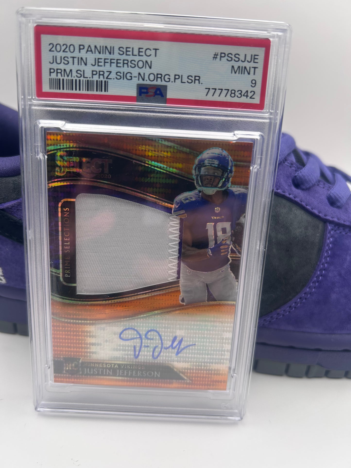 2020 Justin Jefferson Neon Orange Pulsar Refractor Rookie Auto