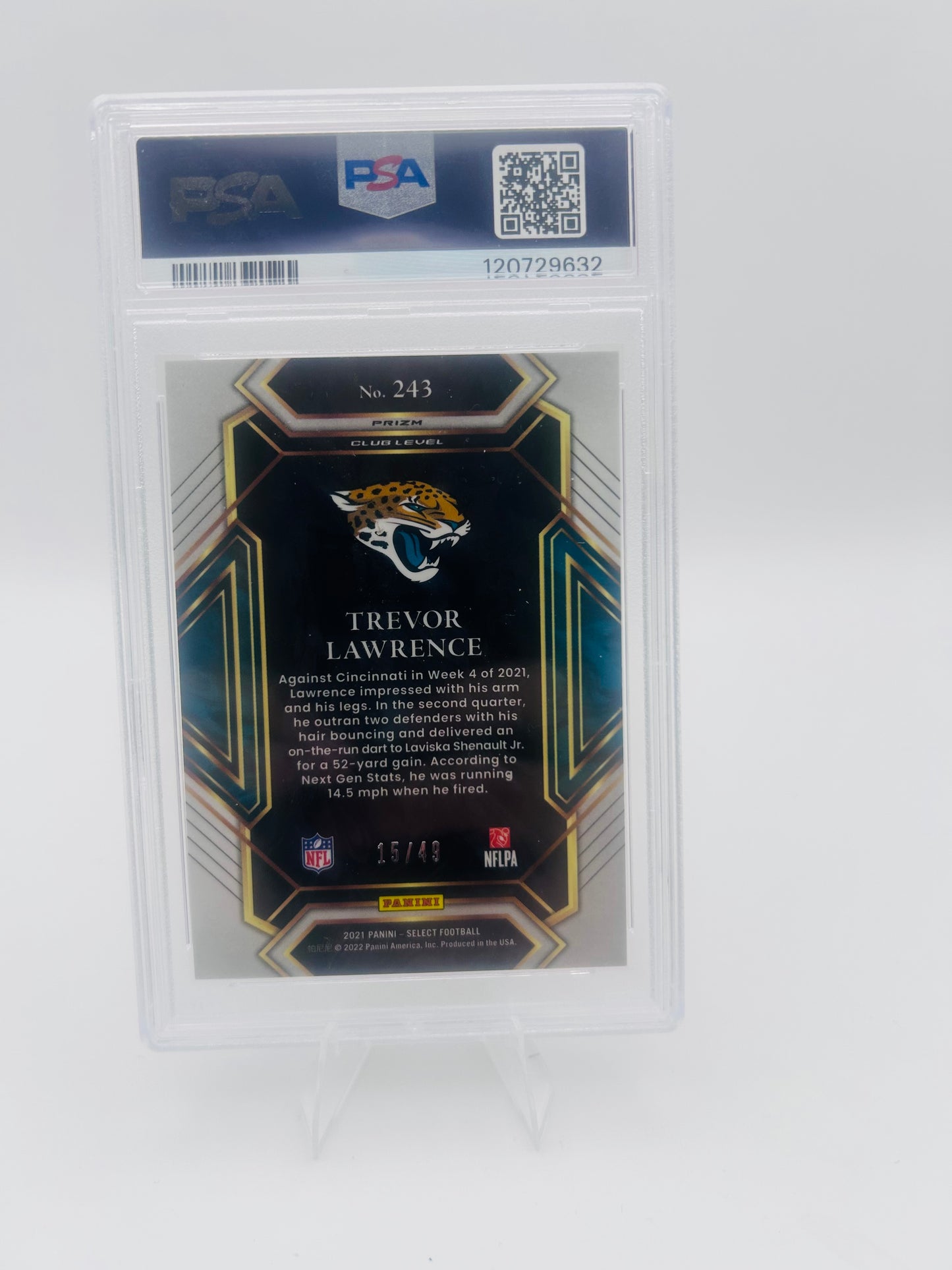 PSA 8 2021 Panini Select Trevor Lawrence Red Prizm /49 RC