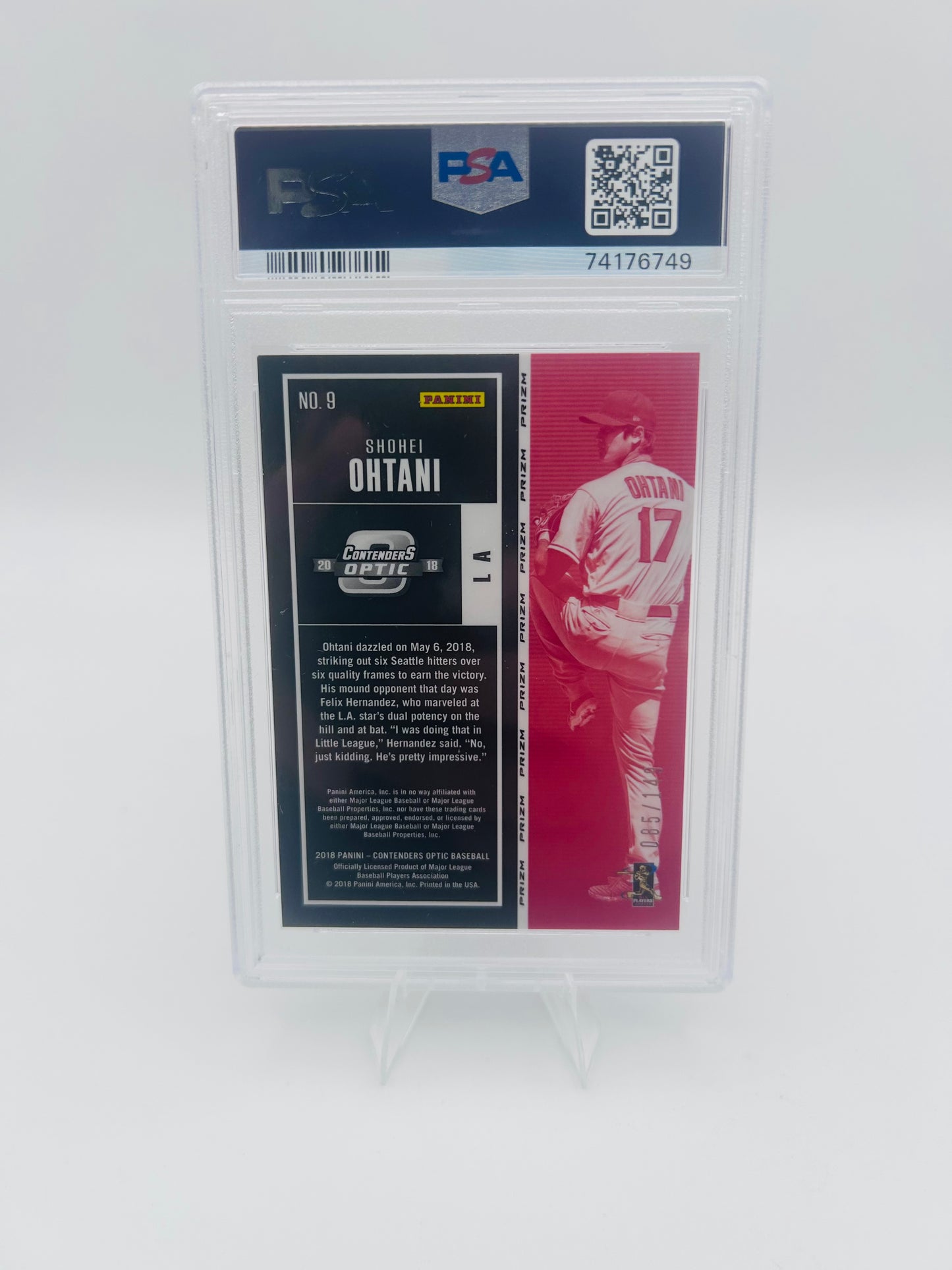 Shohei Ohtani 2018 Panini Chronicles Contenders Optic Rookie /149 PSA 10 GEM MINT 🔥🔥