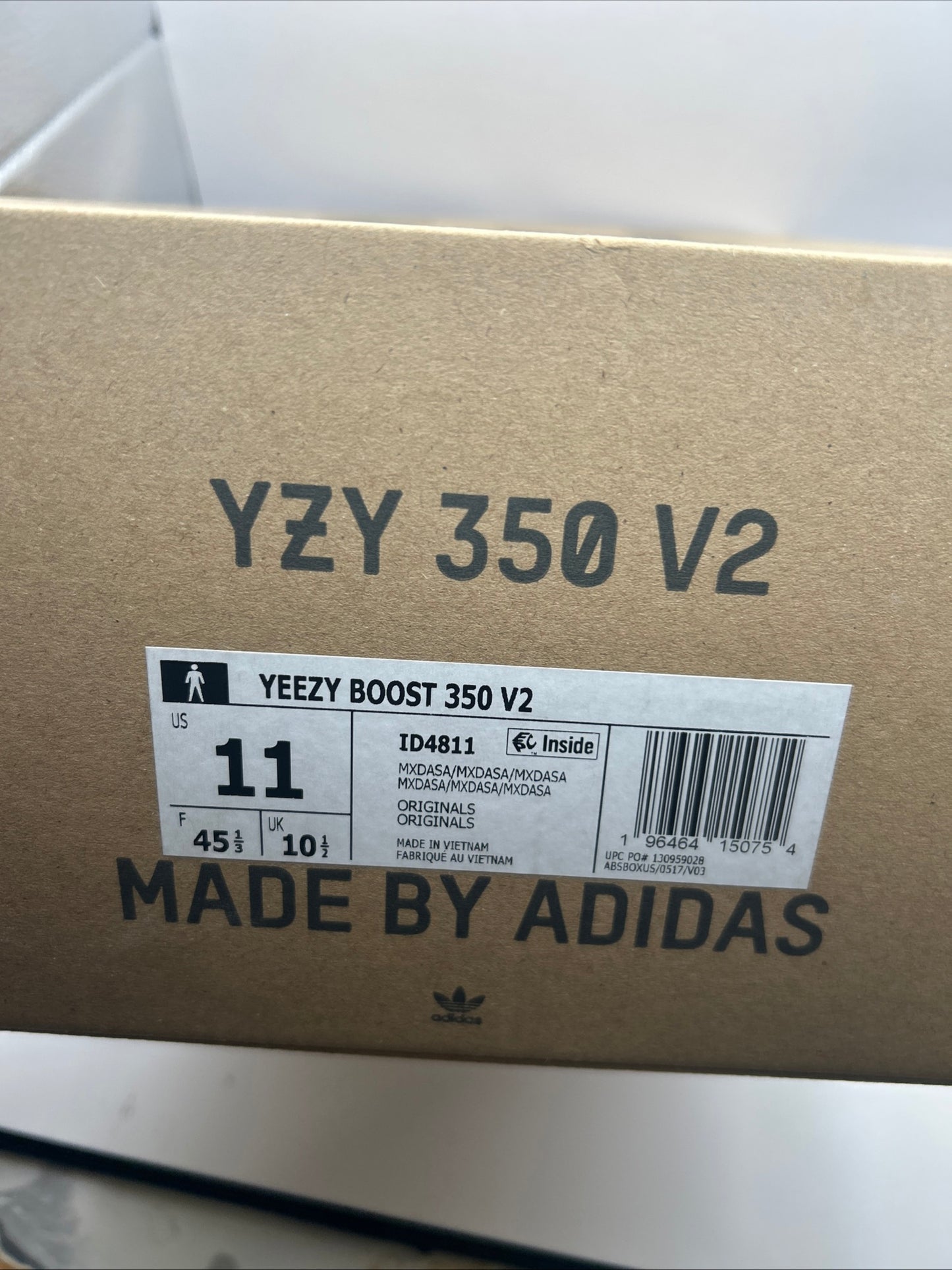 Adidas Yeezy Boost 350 V2 MX Dark Salt Grey Black Marble Men's ID4811 Size 10