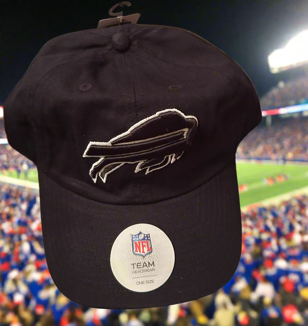 Black cap with a logo in a stadium setting