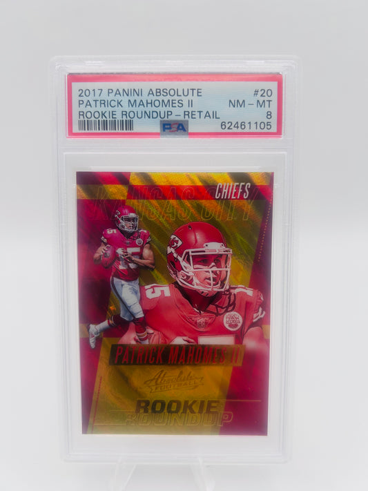 2017 Panini Absolute Rookie Roundup Patrick Mahomes II #20 (RC) PSA 8